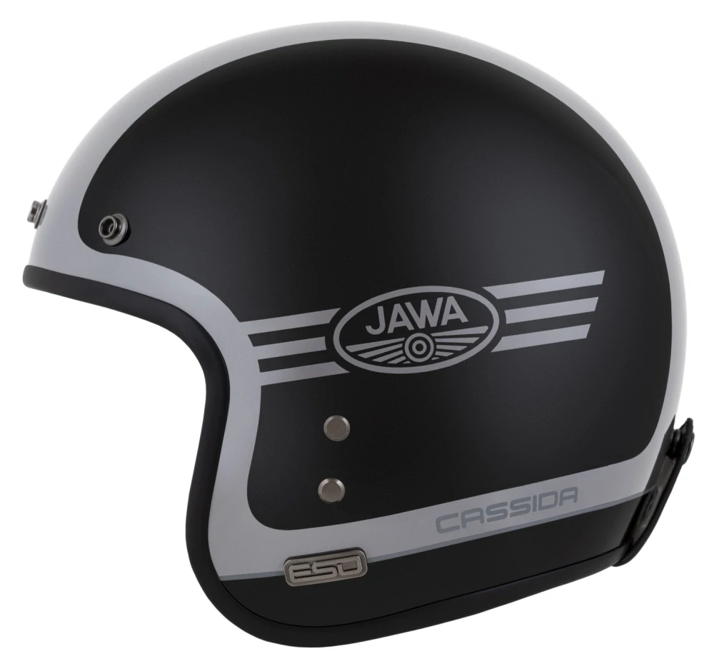 přilba Eso Jawa Panel, CASSIDA (černá perleť/antracit/stříbrná) 2025